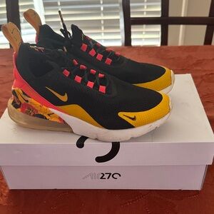 Nike Air Max 270 Black and Yellow with Red Accents